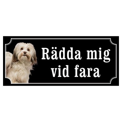 Bichon havanais hundskylt gammaldags stil emaljskylt hund