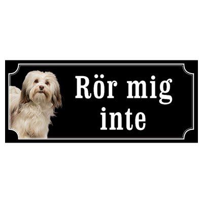 Bichon havanais hundskylt gammaldags stil emaljskylt hund