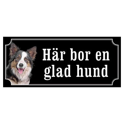 Border collie hundskylt gammaldags stil emaljskylt hund