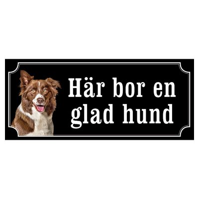 Border collie hundskylt gammaldags stil emaljskylt hund