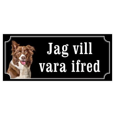 Border collie hundskylt gammaldags stil emaljskylt hund