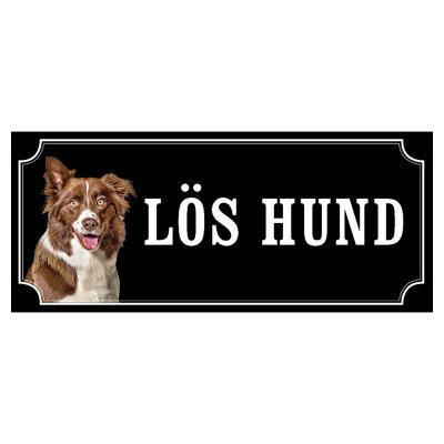 Border collie hundskylt gammaldags stil emaljskylt hund