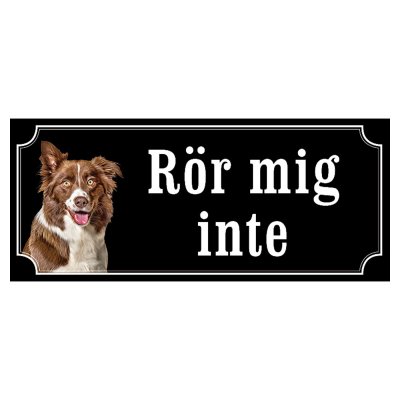 Border collie hundskylt gammaldags stil emaljskylt hund