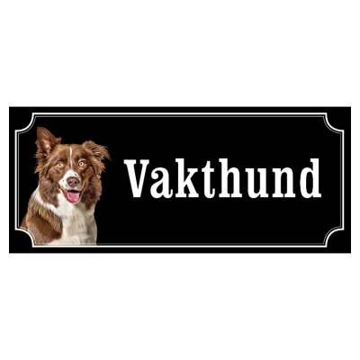 Border collie hundskylt gammaldags stil emaljskylt hund