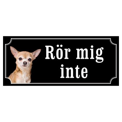 Chihuahua ljusbrun/vit hundskylt gammaldags stil emaljskylt hund
