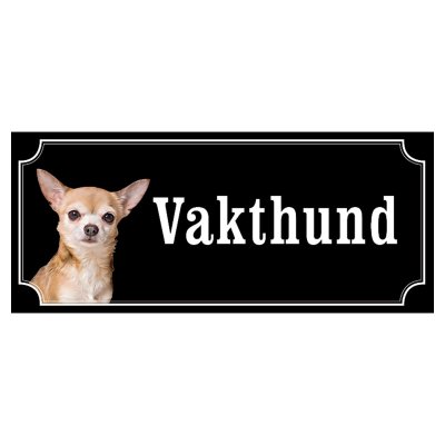 Chihuahua ljusbrun/vit hundskylt gammaldags stil emaljskylt hund