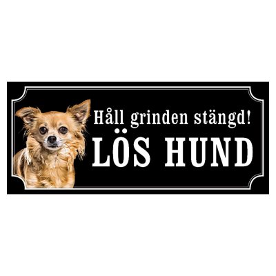 Chihuahua helbrun hundskylt gammaldags stil emaljskylt hund
