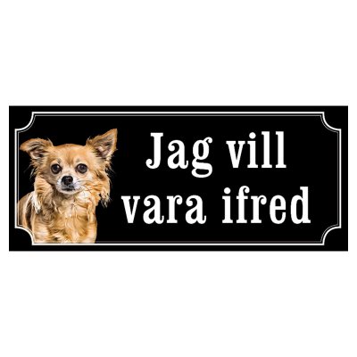 Chihuahua helbrun hundskylt gammaldags stil emaljskylt hund