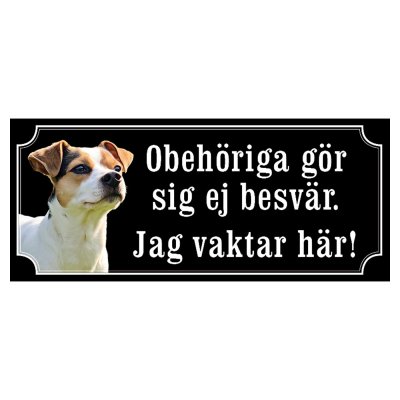 Dansk-svensk gårdshund brun/vit hundskylt gammaldags stil emaljskylt hund