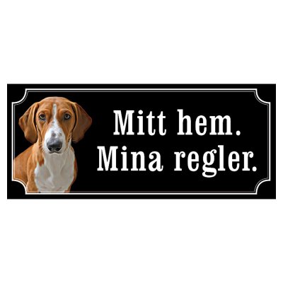 Drever hundskylt gammaldags stil emaljskylt hund