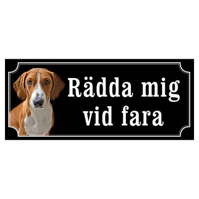 Drever hundskylt gammaldags stil emaljskylt hund