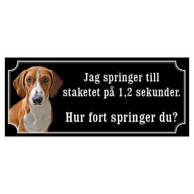 Drever hundskylt gammaldags stil emaljskylt hund