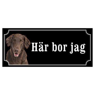 flatcoated retriever flatte skylt brun varning för hunden
gammaldags stil hundskylt dogsign sign dog happy print hjortröd finas
