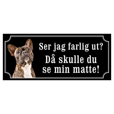 Finsk lapphund brun/vit gammaldags stil emaljskylt hund