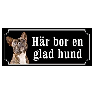Finsk lapphund brun/vit gammaldags stil emaljskylt hund