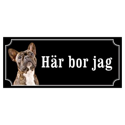 Finsk lapphund brun/vit gammaldags stil emaljskylt hund
