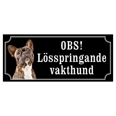 Finsk lapphund brun/vit gammaldags stil emaljskylt hund
