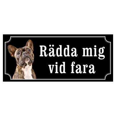 Finsk lapphund brun/vit gammaldags stil emaljskylt hund
