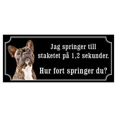 Finsk lapphund brun/vit gammaldags stil emaljskylt hund
