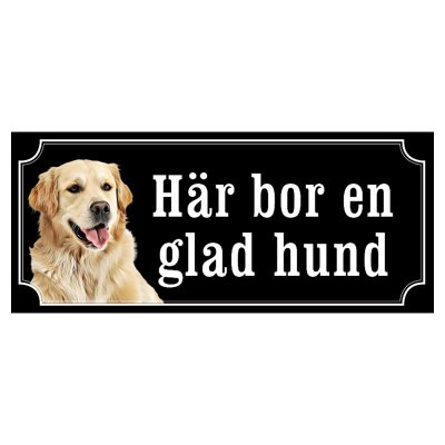Golden retriever gammaldags stil emaljskylt hund