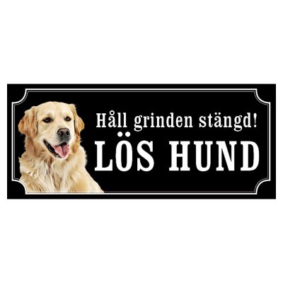 Golden retriever gammaldags stil emaljskylt hund