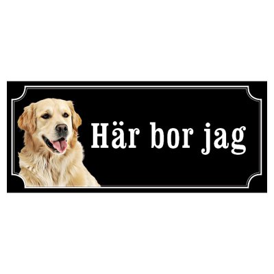 Golden retriever gammaldags stil emaljskylt hund