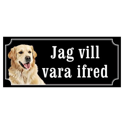 Golden retriever gammaldags stil emaljskylt hund