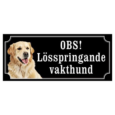 Golden retriever gammaldags stil emaljskylt hund