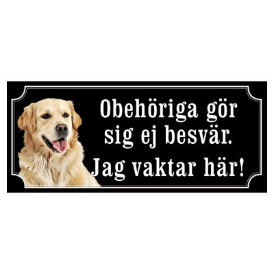 Golden retriever gammaldags stil emaljskylt hund