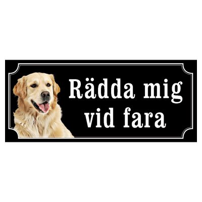 Golden retriever gammaldags stil emaljskylt hund