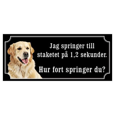 Golden retriever gammaldags stil emaljskylt hund