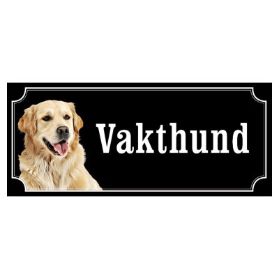 Golden retriever gammaldags stil emaljskylt hund