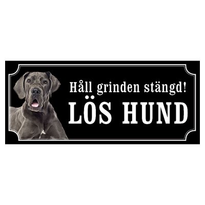 Grand danois gammaldags stil emaljskylt hund