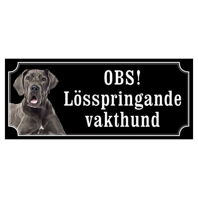 Grand danois gammaldags stil emaljskylt hund