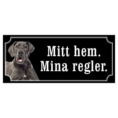 Grand danois gammaldags stil emaljskylt hund