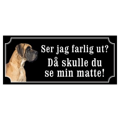 Grand danois brun gammaldags stil emaljskylt hund