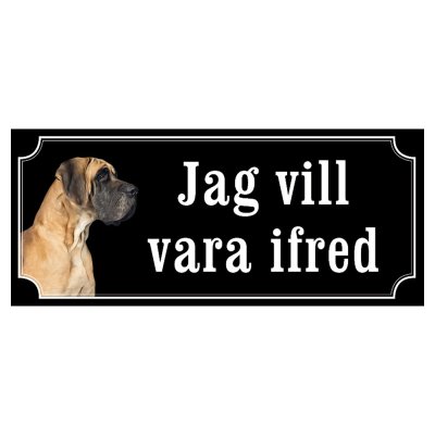 Grand danois brun gammaldags stil emaljskylt hund