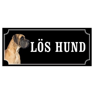 Grand danois brun gammaldags stil emaljskylt hund