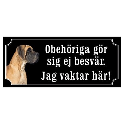 Grand danois brun gammaldags stil emaljskylt hund