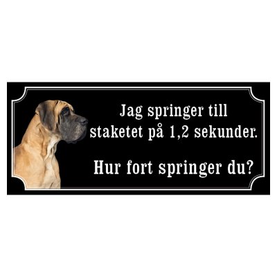 Grand danois brun gammaldags stil emaljskylt hund