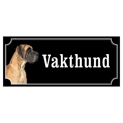 Grand danois brun gammaldags stil emaljskylt hund