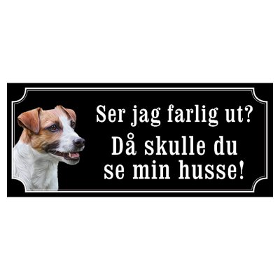 Jack russel terrier gammaldags stil emaljskylt hund