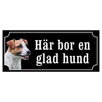 Jack russel terrier gammaldags stil emaljskylt hund