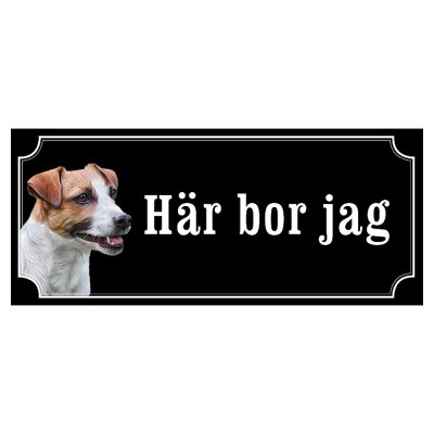 Jack russel terrier gammaldags stil emaljskylt hund
