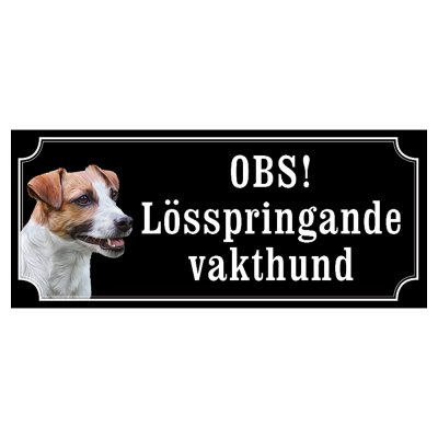 Jack russel terrier gammaldags stil emaljskylt hund