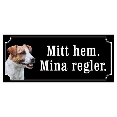 Jack russel terrier gammaldags stil emaljskylt hund