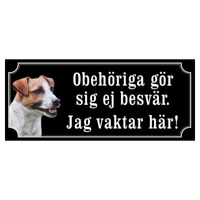 Jack russel terrier gammaldags stil emaljskylt hund