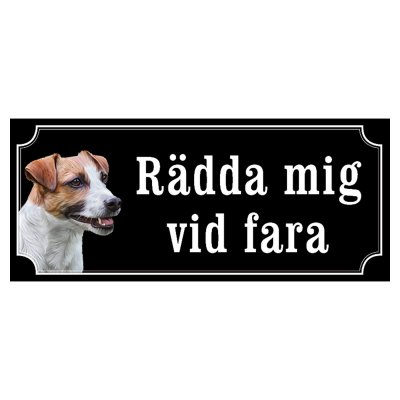 Jack russel terrier gammaldags stil emaljskylt hund