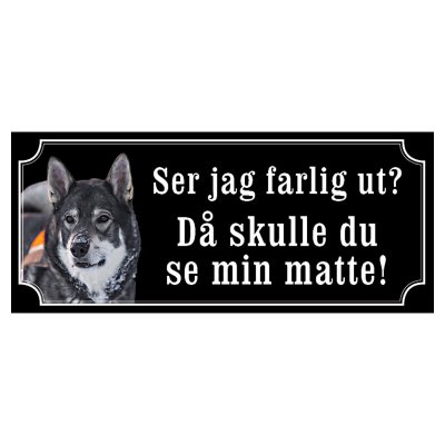 Jämthund gammaldags stil emaljskylt hund