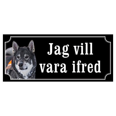Jämthund gammaldags stil emaljskylt hund